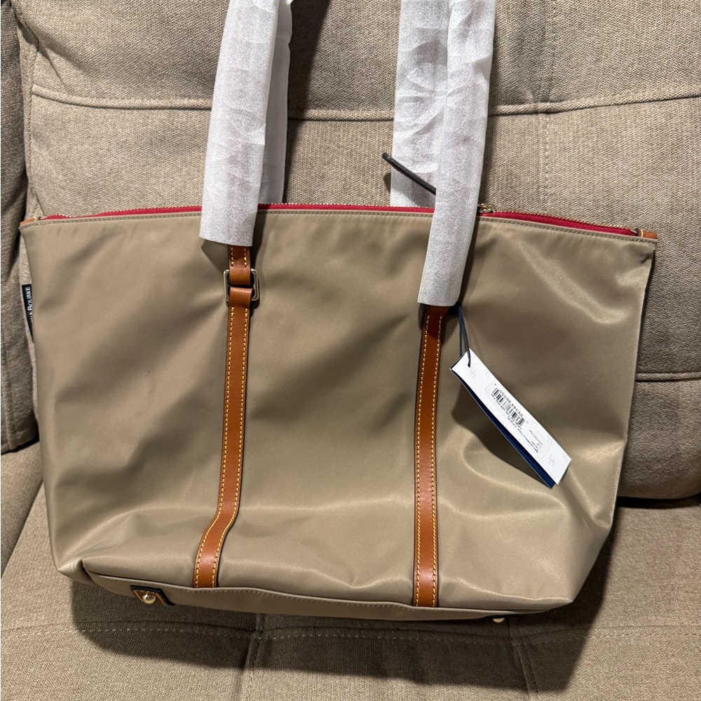 Dooney & Bourke Tan and Brown Tote with Leather Accents - Picture 4 of 6